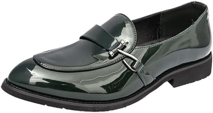 

Мужские классические кожаные лоферы Zestrelax, деловые мокасины, без шнурков, повседневные, удобные, для вечеринок и свадеб, зеленый