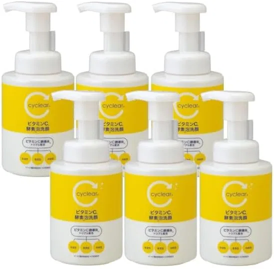 Набор для умывания Kumano Yushi Vitamin C Enzyme Foam Facial Wash 300 мл x 6
