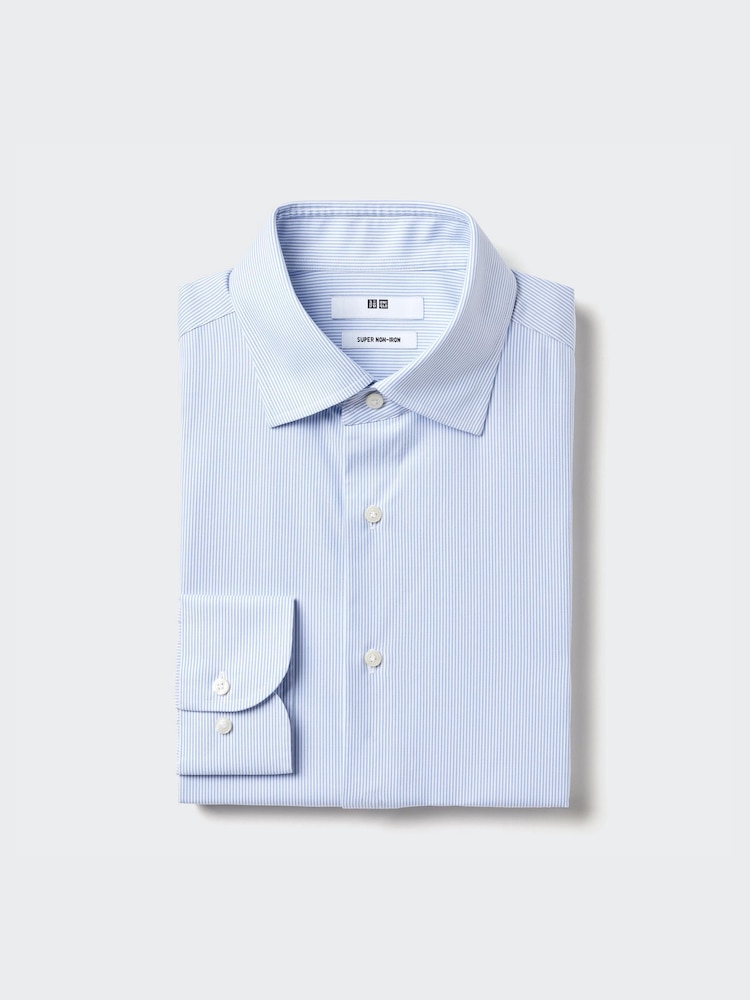 

Рубашка обычного покроя super non-iron в полоску Uniqlo, цвет 63 синий