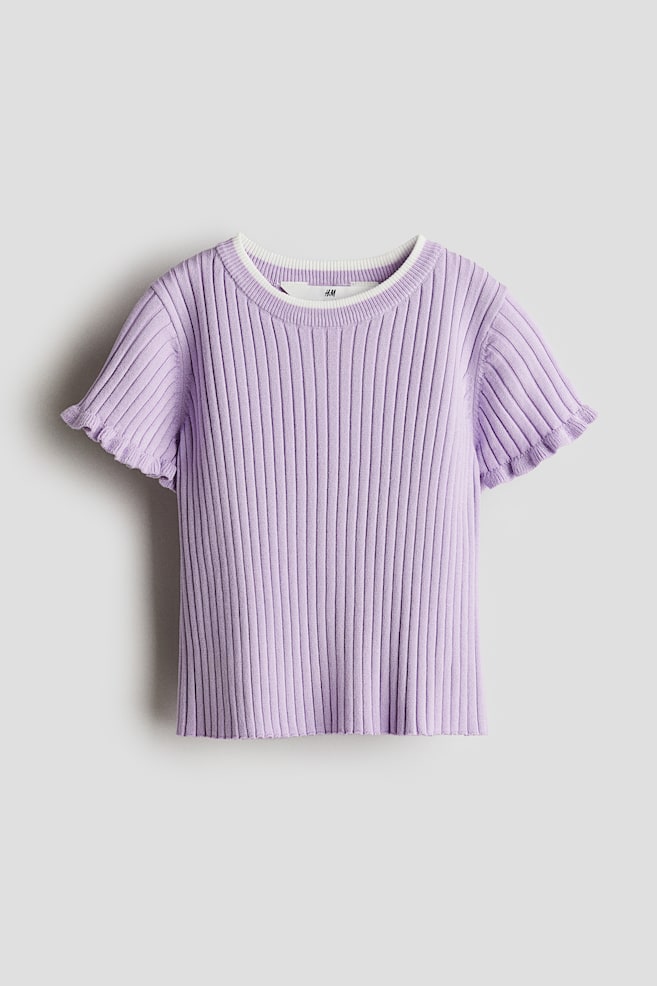 

Ребристая трикотажная рубашка H&M, фиолетовый