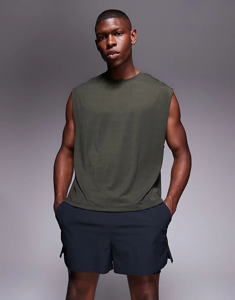 

4505 быстросохнущая спортивная майка свободного кроя цвета хаки