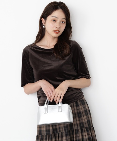 

Прозрачный велюровый топ с рукавами 3/4 PROPORTION BODY DRESSING, темно-серый