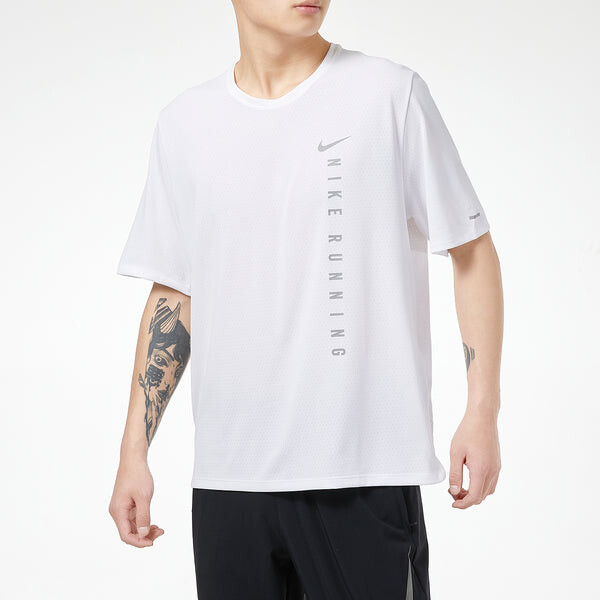 Футболка men's running casual sports breathable short sleeve white t-shirt Nike, белый — фото 4