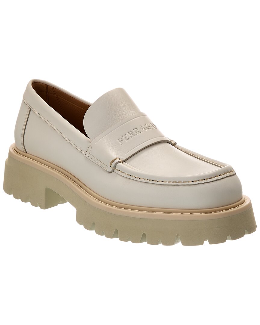 

Ferragamo Fergal кожаные лоферы на платформе Salvatore Ferragamo, белый