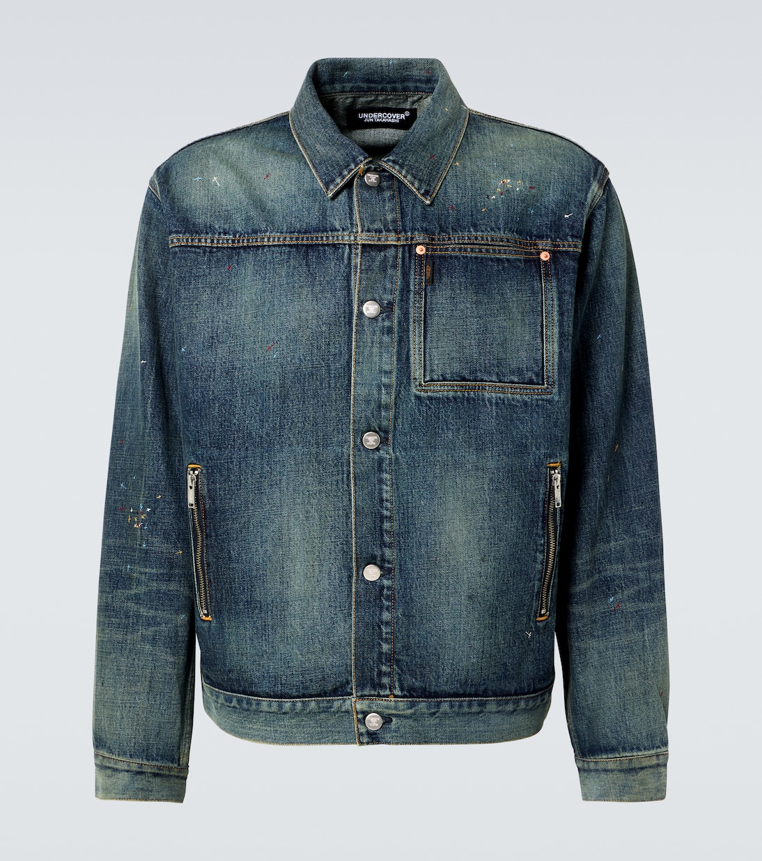 

Вышитая выцветшая джинсовая куртка Undercover, индиго