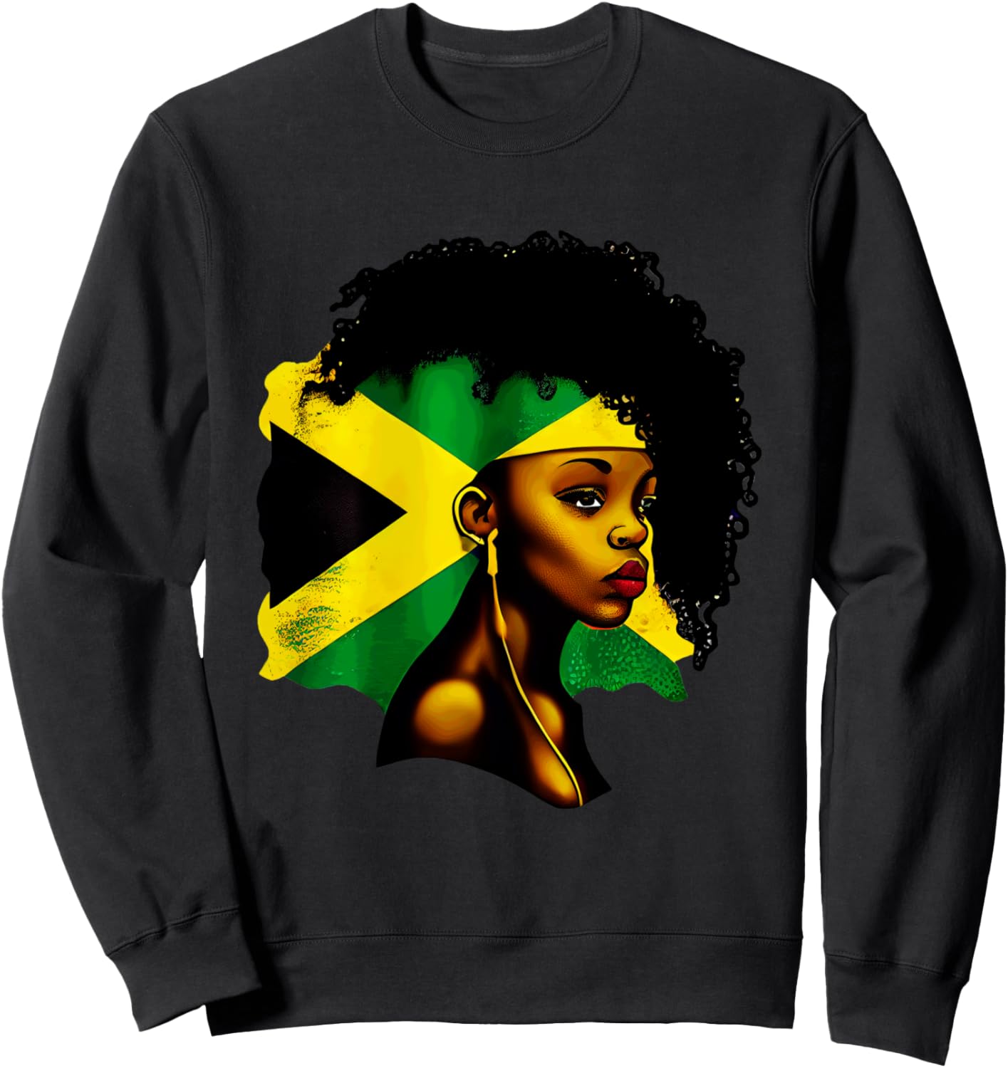 

Футболка с изображением ямайского флага, символом африканской гордости и надписью Jah Mama Africa Black History Month Afro Queen And King Apparel, черный