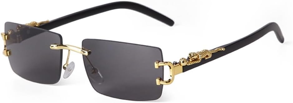 

Солнцезащитные очки без оправы, прямоугольной формы, для женщин и мужчин, в стиле ретро, ​​защита от ультрафиолета UV400, леопардовый принт, градиентные линзы generic, C1