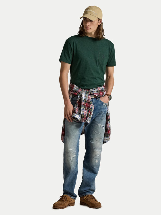 Футболка custom slim fit 710671438460 Polo Ralph Lauren, зелёный — фото 2
