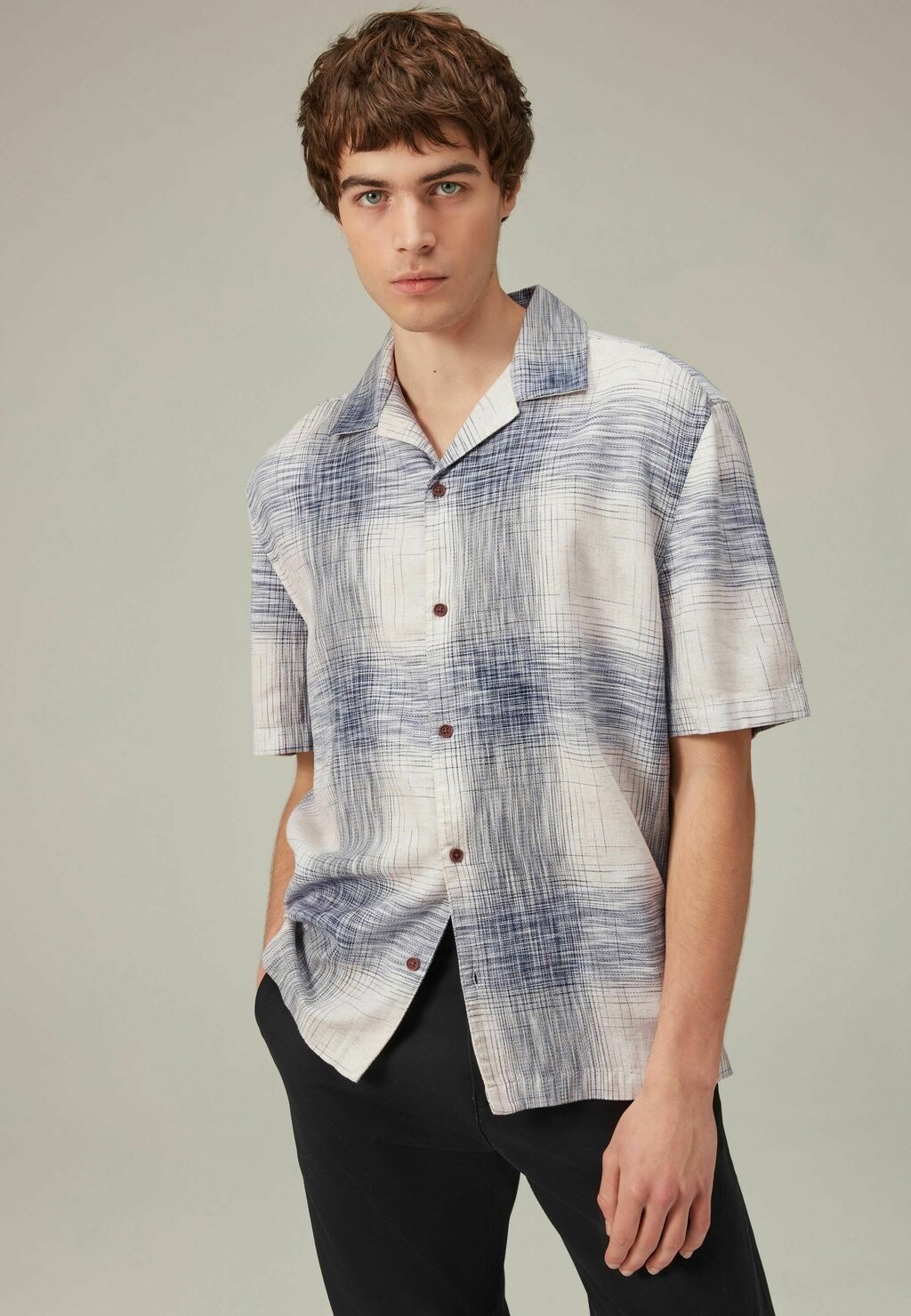 

Рубашка Linen Blend Next, бело-синяя