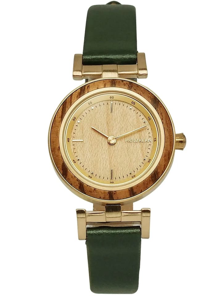 

Holzkern Женские кварцевые часы Laura Zebrano/Oak Brown / Green / Gold