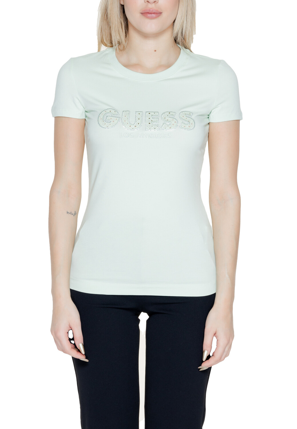 

Футболка женская GUESS с большим логотипом, светло-голубой