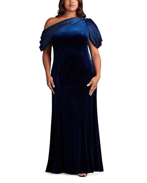 

Платье плюс с асимметричным узлом Tadashi Shoji, цвет Blue