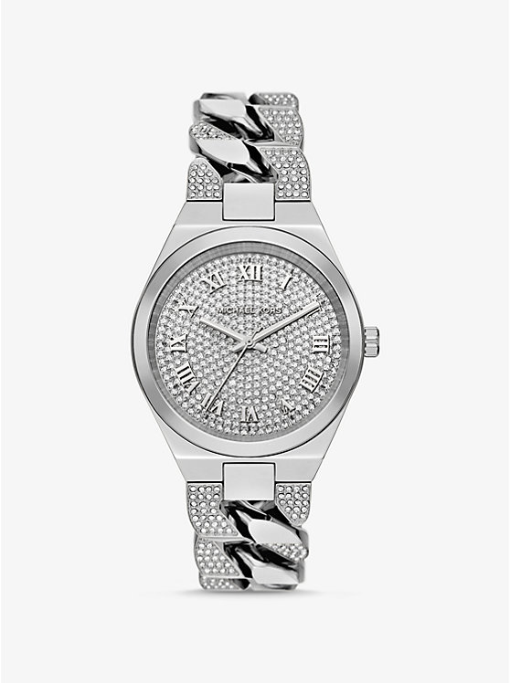

Часы Lennox pavé серебристого тона с цепочкой-браслетом Michael Kors, серебряный