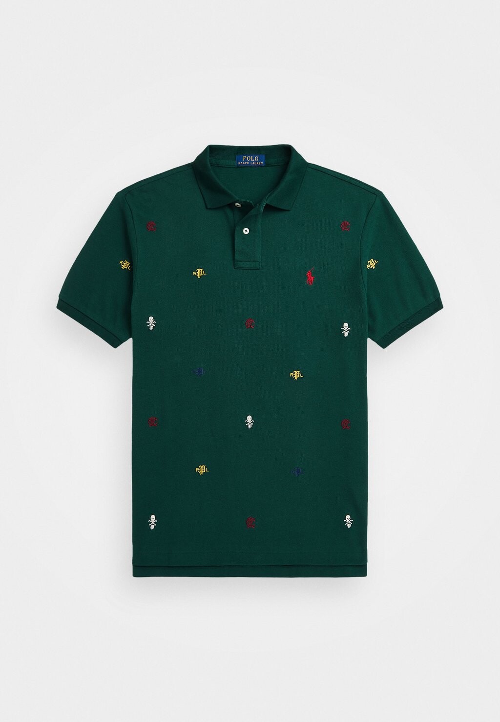 

Поло CUSTOM EMBROIDERED MESH POLO SHIRT Ralph Lauren, темно-зеленый