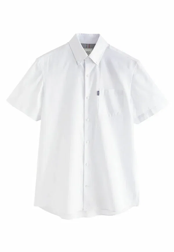 Рубашка Next Button Down Oxford Short Sleeve Regular Fit, белый — фото 4