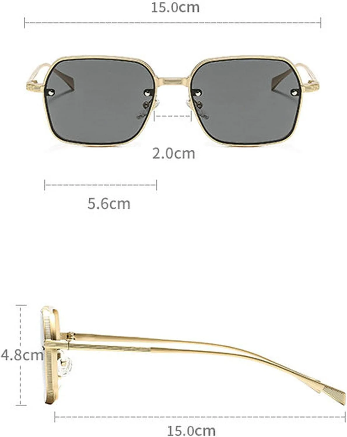 

Солнцезащитные очки COTIA маленького квадратного размера для женщин и мужчин, модные прямоугольные очки в металлической оправе в стиле панк и хип-хоп, Grey