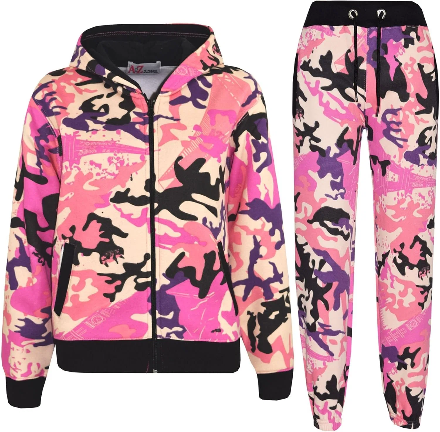 Спортивный костюм с капюшоном и брюками A2Z 4 Kids, Camo Baby Pink