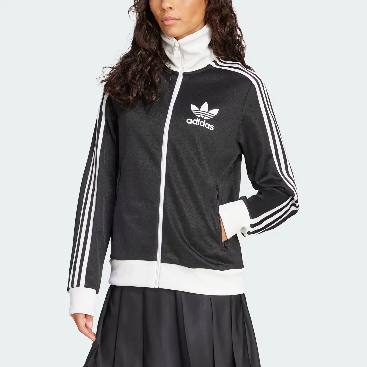 Куртка CLASSIC TT, женская, японская версия Adidas Originals, Black — фото 3