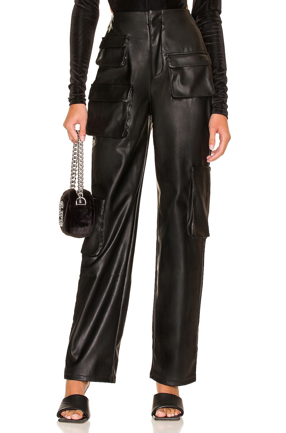 

Брюки AFRM Sigmund Faux Leather, черный