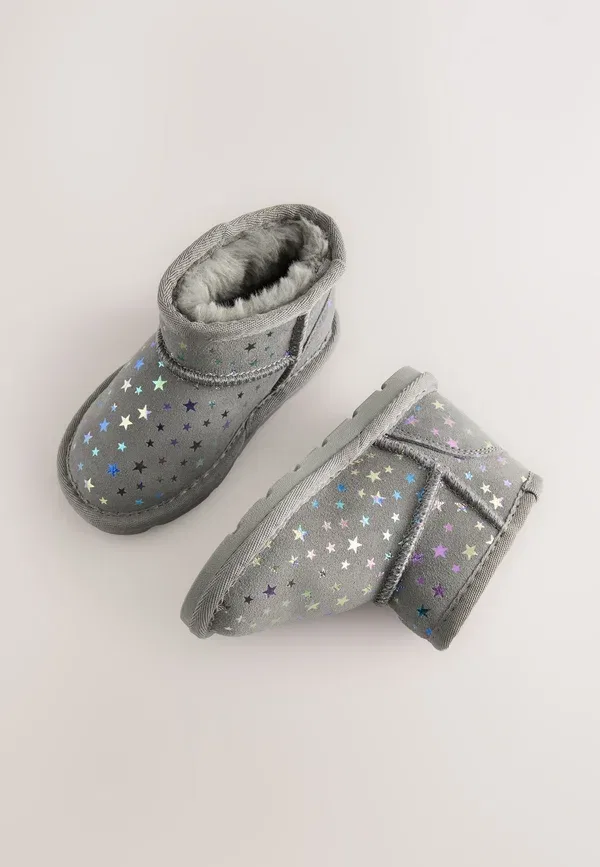Тип: Детские ботинки, бренд: Next, модель: Standard fit water repellent pull on baby shoes, цвет: серый с звездами — фото 4