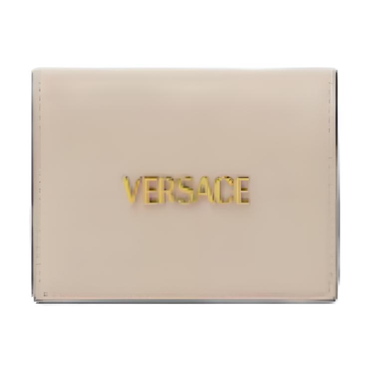 VERSACE Женский бумажник из телячьей кожи бежевого цвета — фото 2