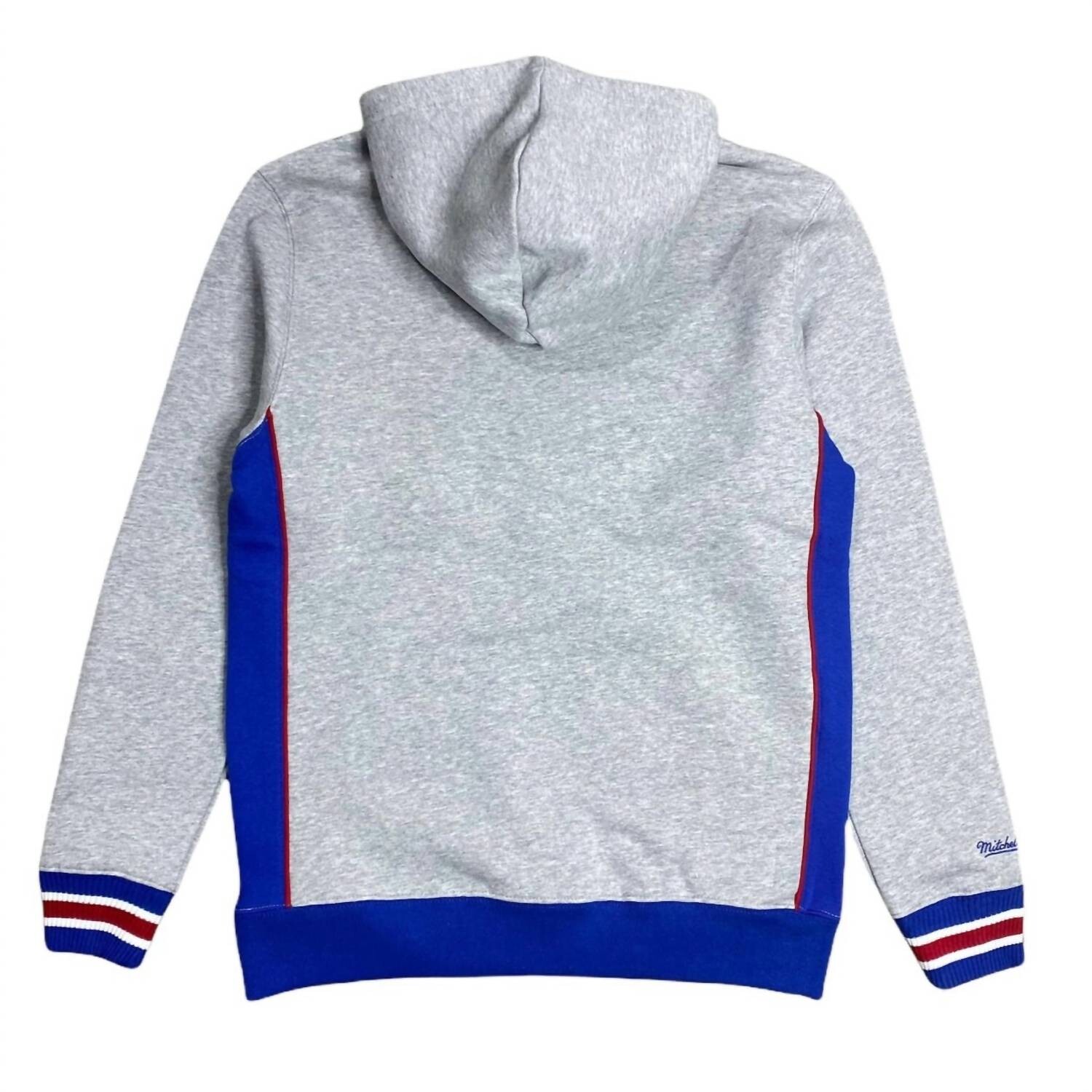 

Мужская флисовая худи премиум-класса NBA Detroit Pistons серого/королевского цвета MITCHELL & NESS