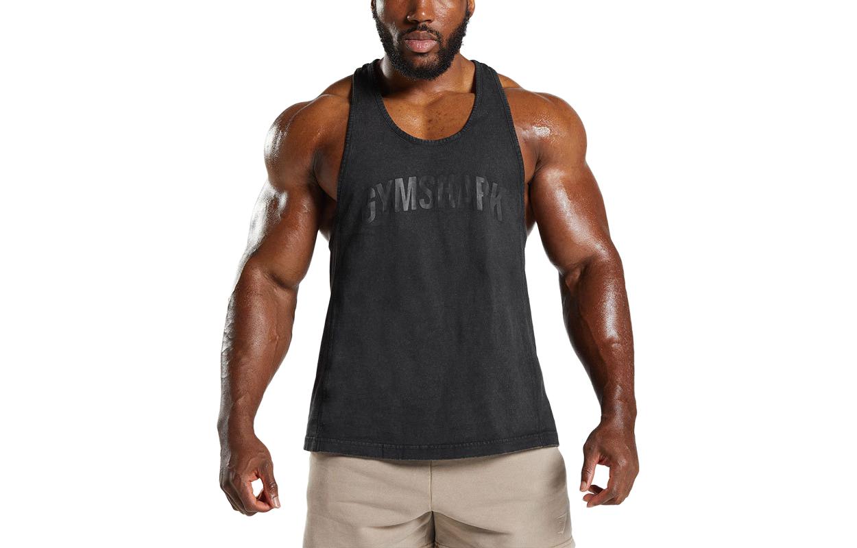

Футболка-майка мужская черная GYMSHARK