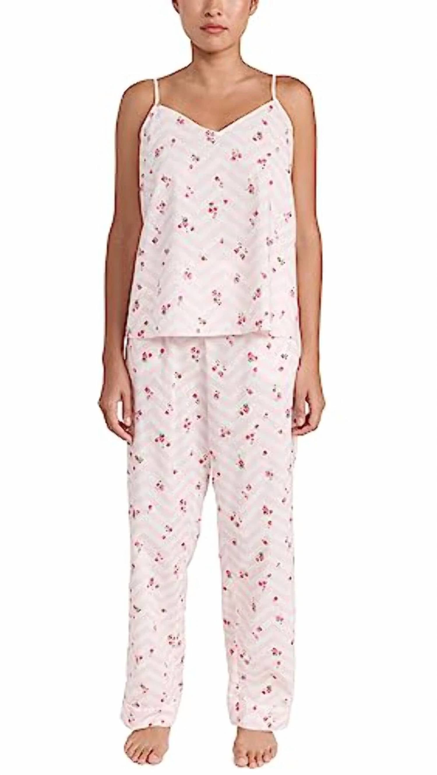 

Джозефина Пижамный комплект из хлопка с плетеным узором в розовый цветочек/зигзаг BedHead PJs