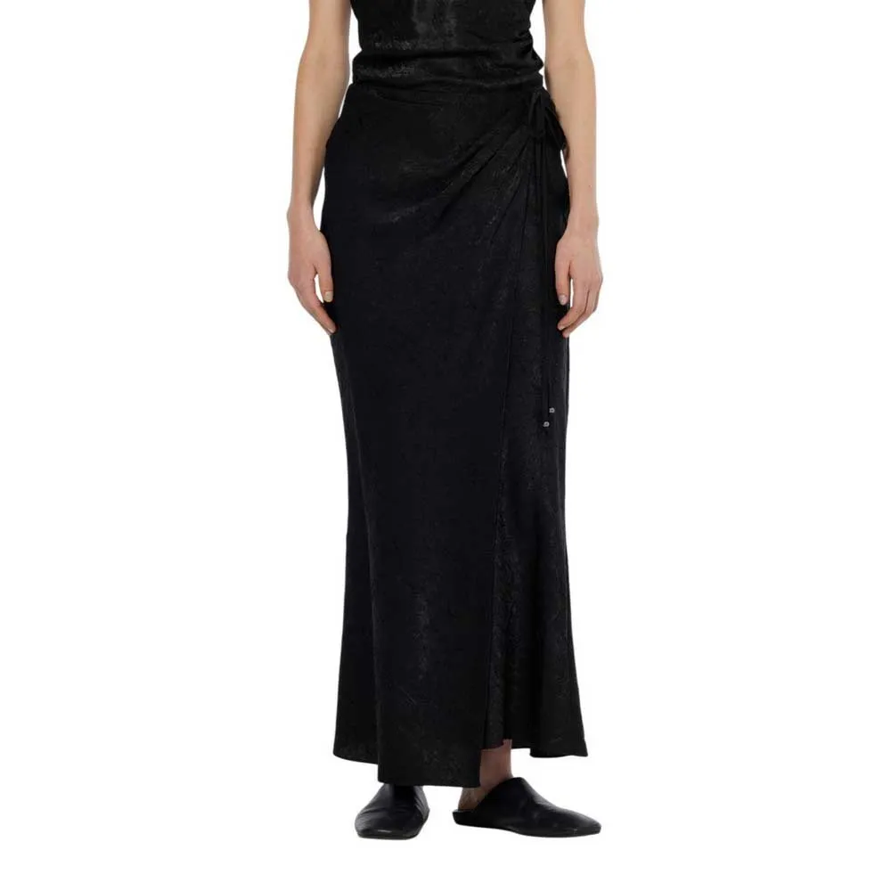 

Юбка Scotch & Soda Crushed Satin long skirt, черный