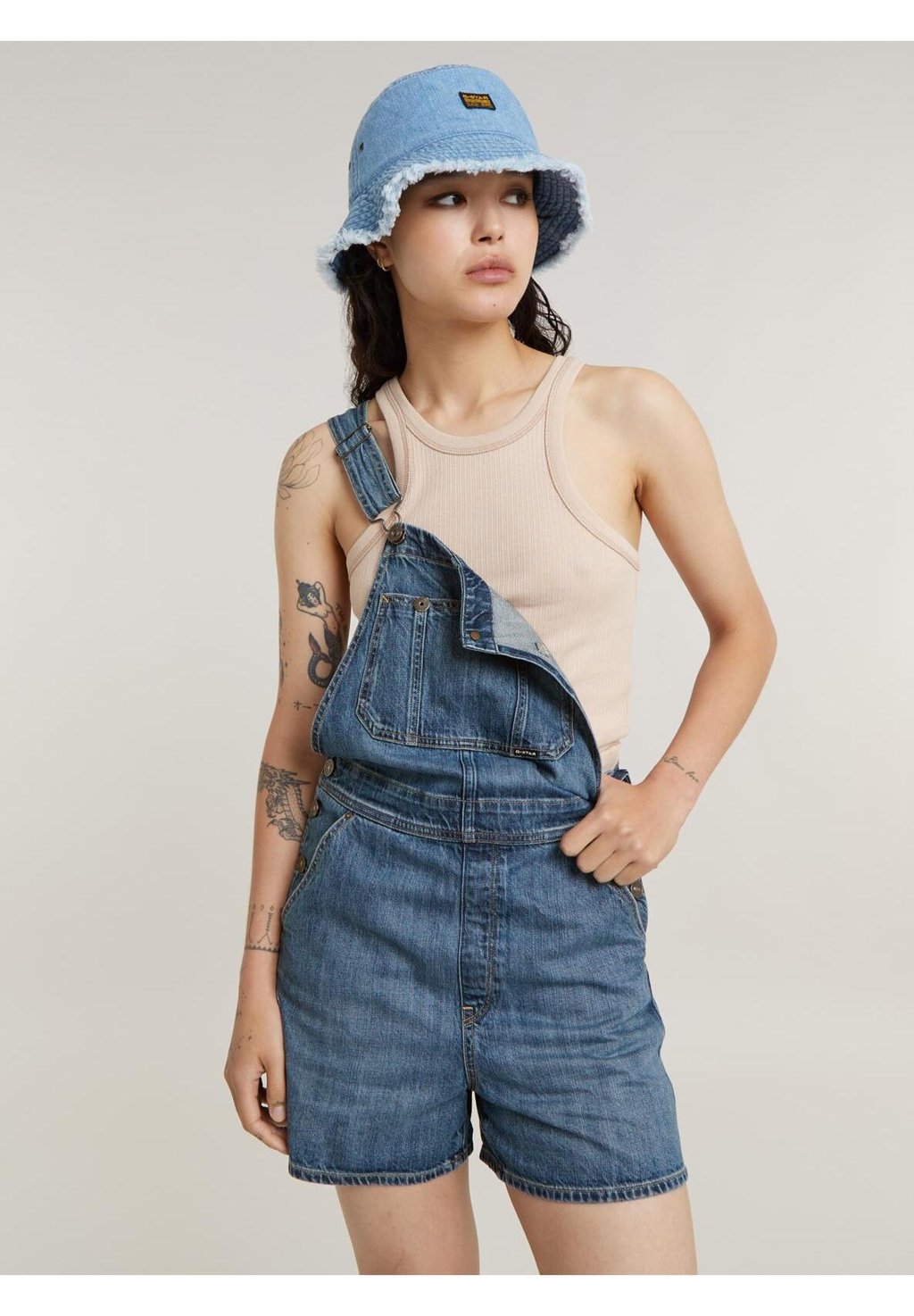 

Брюки с уздечкой SHORT DUNGAREE WMN G-STAR, синий