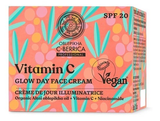 

Облепиха C-Berrica Vegan, крем для лица осветляющий с фильтром SPF 20 и витамином С 50мл, Oblepikha C-Berrica