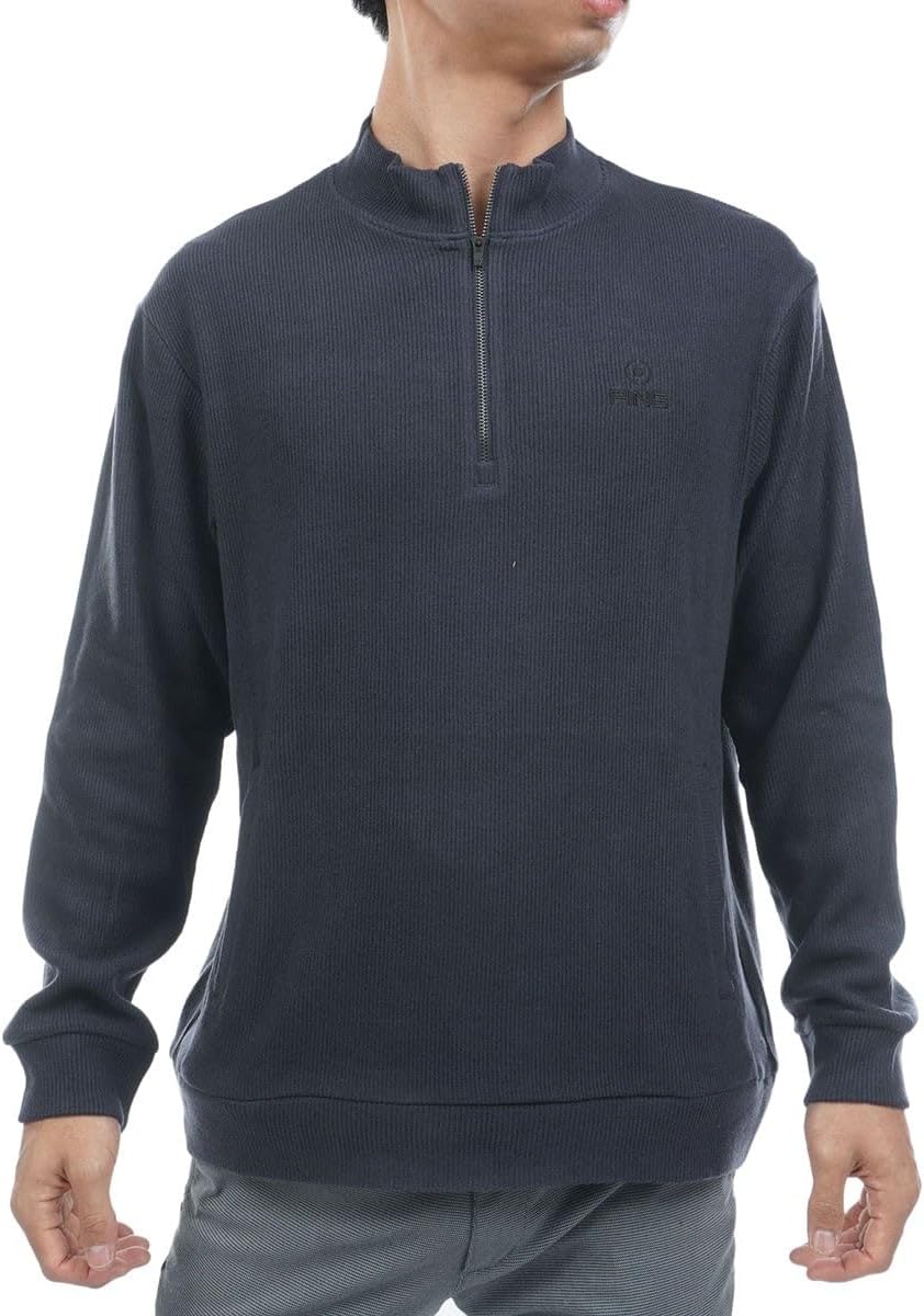 

Мужская рубашка с длинным рукавом, застежкой-молнией до середины груди и высоким воротником Pin Apparel 621-5266002 (мягкий термоматериал Thermo : впитывающий, тепловыделяющий) / для гольфа Ping, темно-синий