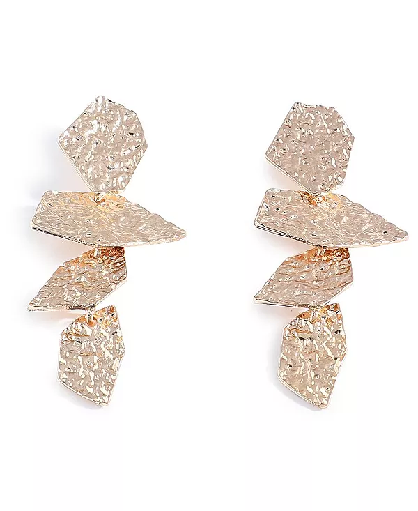 

Женские золотые серьги-подвески с вмятинами Sohi, gold