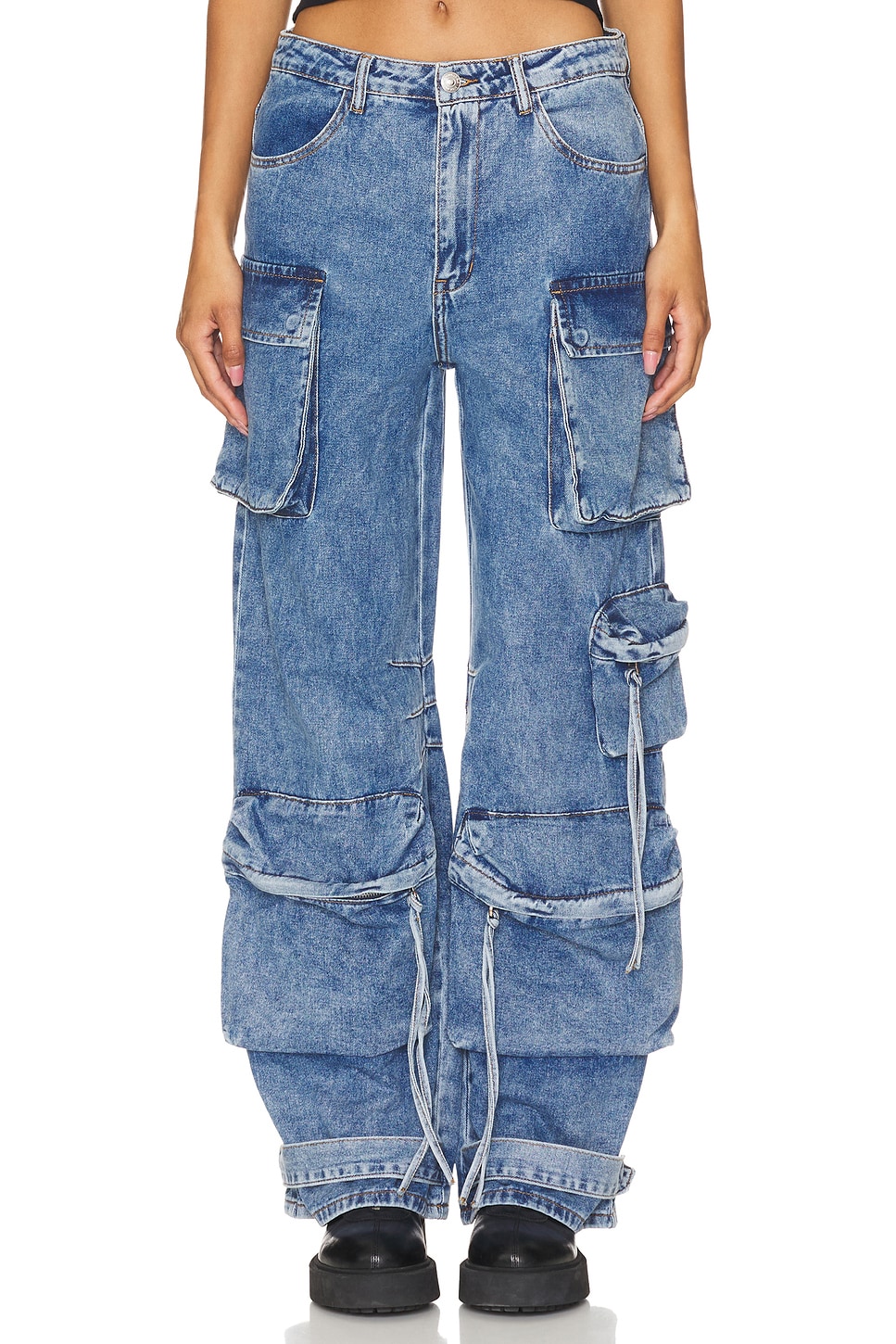 

Брюки-Карго из денима duo Steve Madden, цвет new york wash