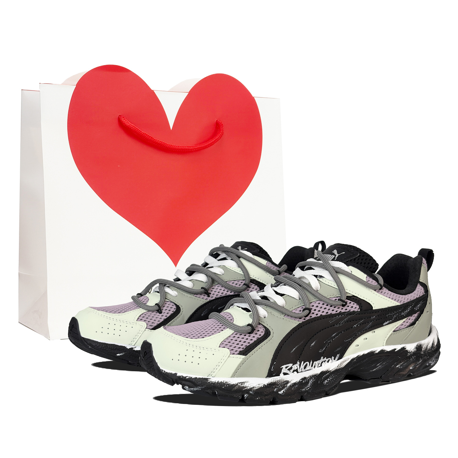 

PUMA Milenio устойчивые к истиранию дышащие низкие кроссовки унисекс beige purple