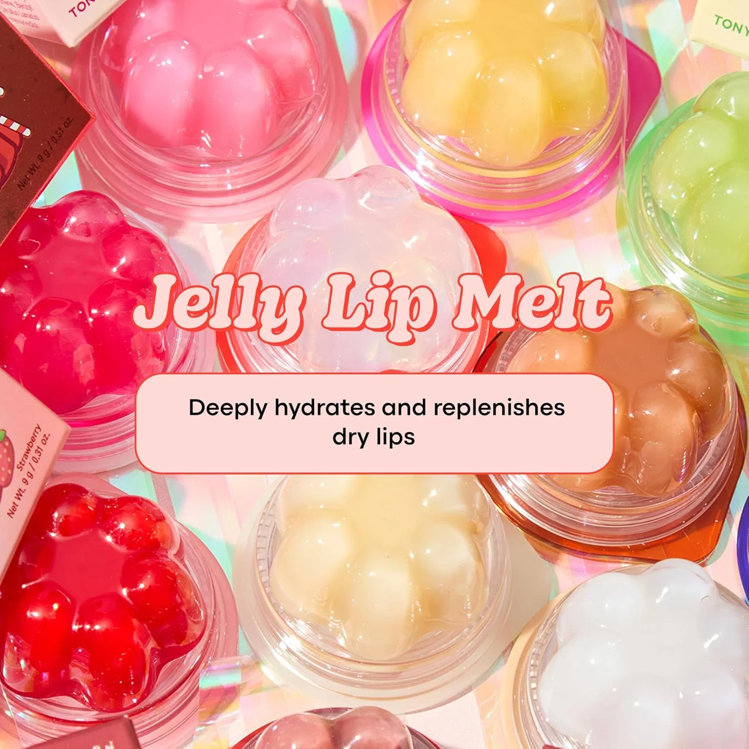 Набор блесков для губ Jelly Lip Melts Rainbow Set TONYMOLY, 7 шт. по 9 г, радужный набор — фото 3