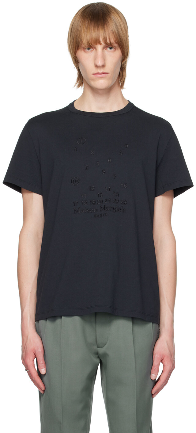 

Черная футболка с цифрами Maison Margiela, Charcoal