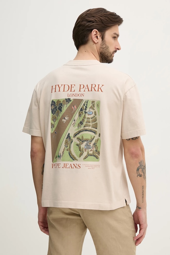 

Хлопковая футболка DUSTER TEE Pepe Jeans, бежевый