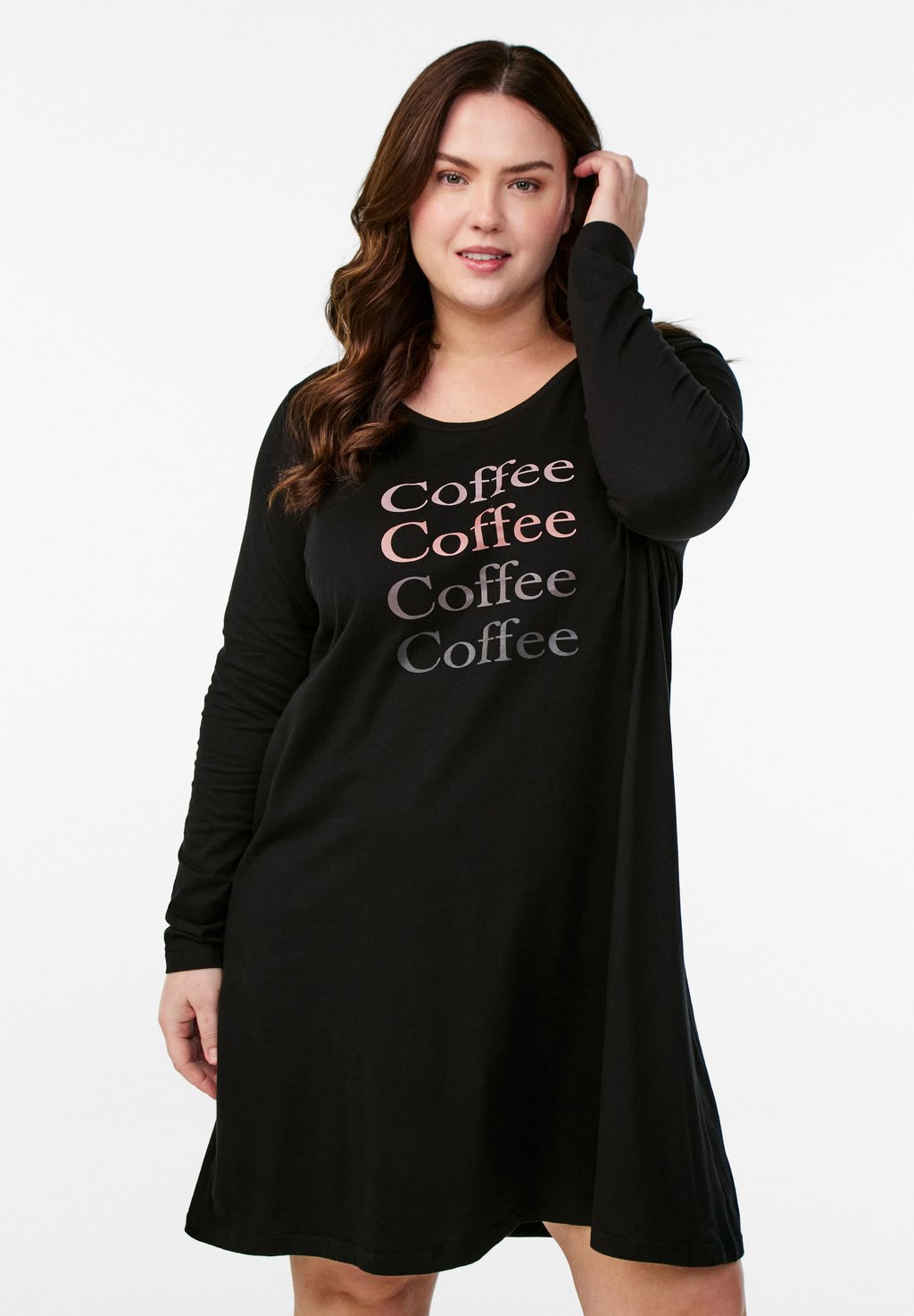

Ночная рубашка Zizzi, цвет Black W Coffee