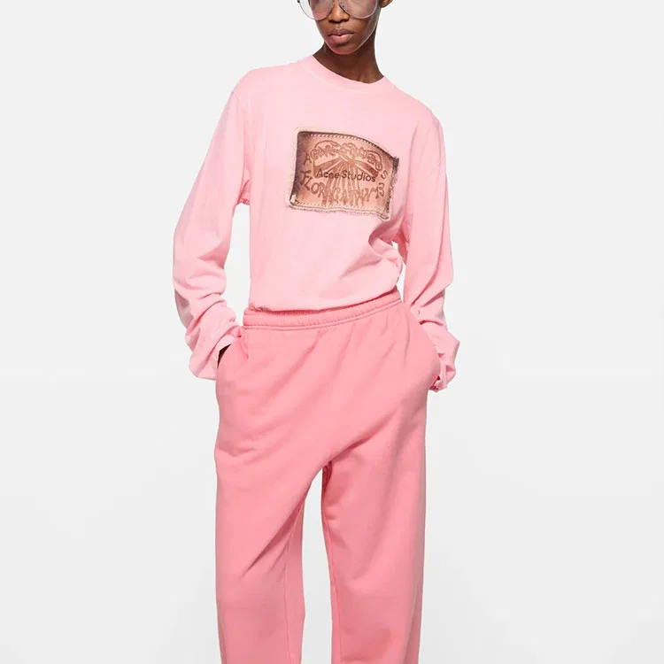 Футболка с длинным рукавом с принтом Acne Studios, Neon Pink — фото 4