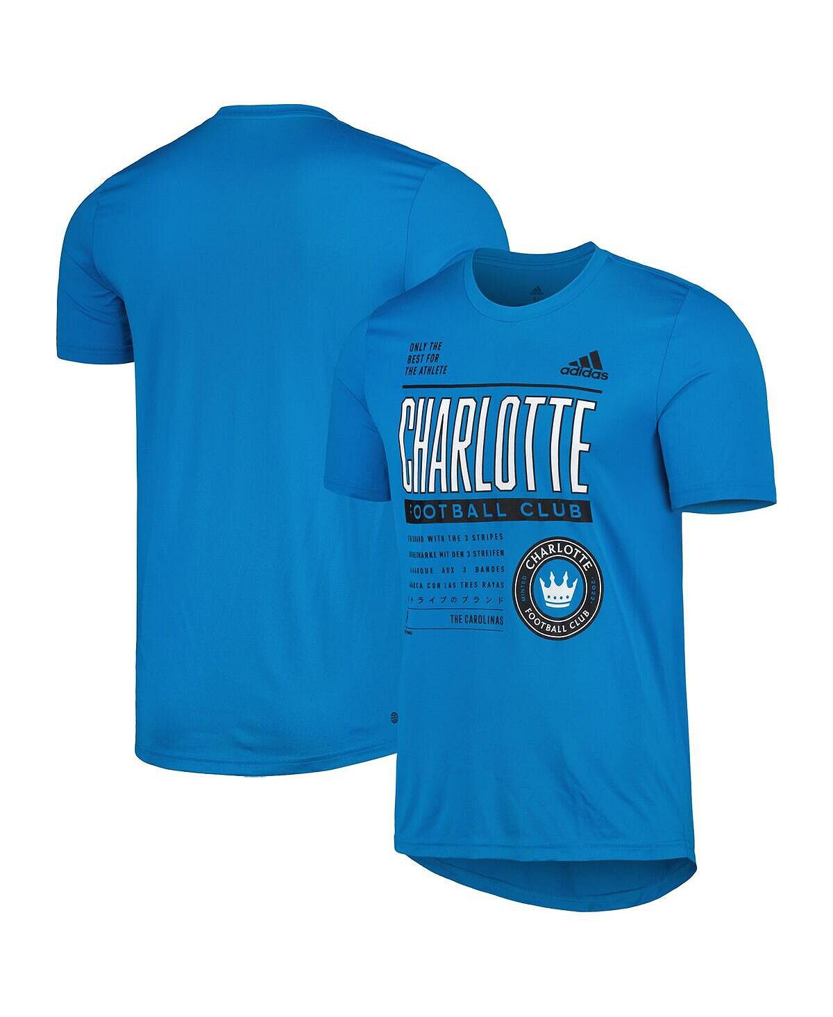 

Мужская синяя футболка Charlotte FC Club DNA Performance adidas, Синий, Мужская синяя футболка Charlotte FC Club DNA Performance adidas