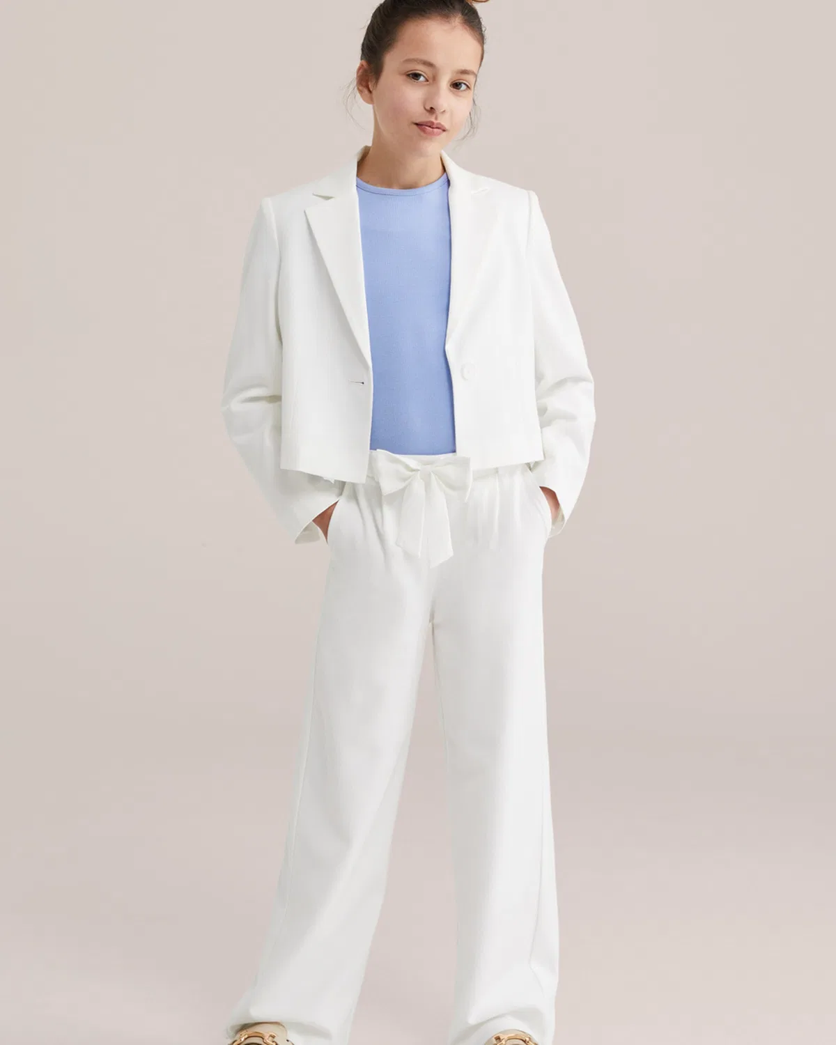 Обычные брюки We Fashion, Off White — фото 4