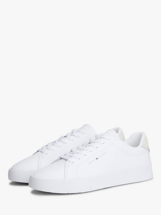 Покрытые кожей кроссовки для корта Tommy Hilfiger, White — фото 2