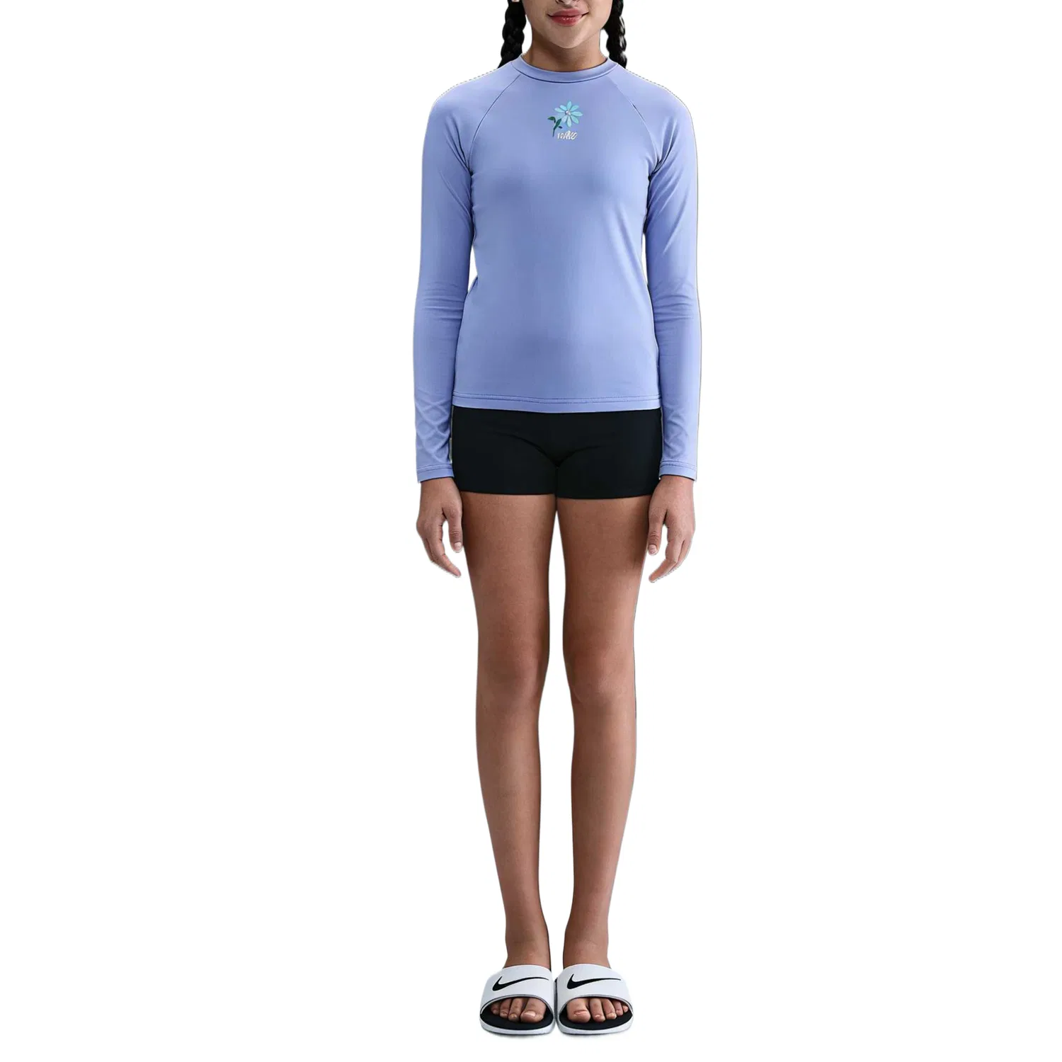 Детская футболка с круглым вырезом Quick Dry Nike, Light Thistle Purple/Sapphire Green