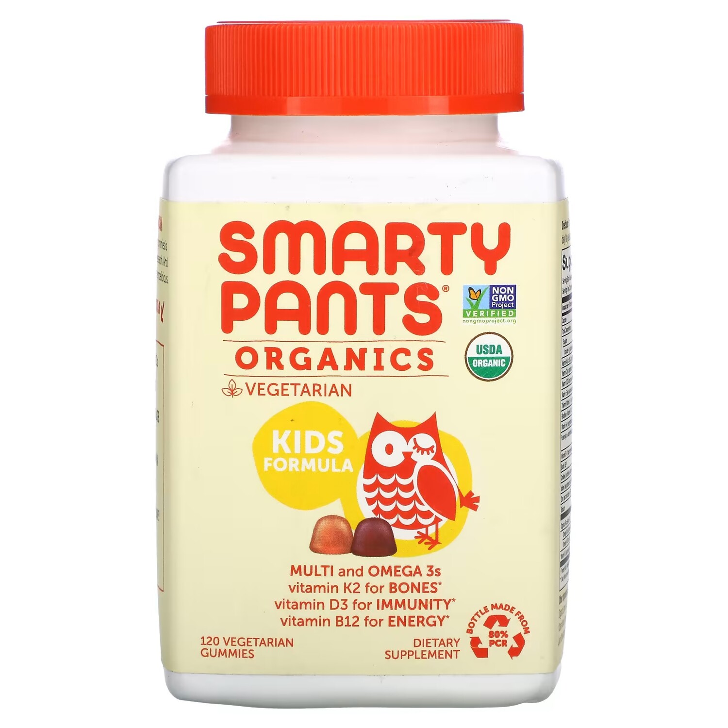 

Добавка SmartyPants Organics Kids Formula с вишней и ягодной смесью, 120 вегетарианских жевательных конфет