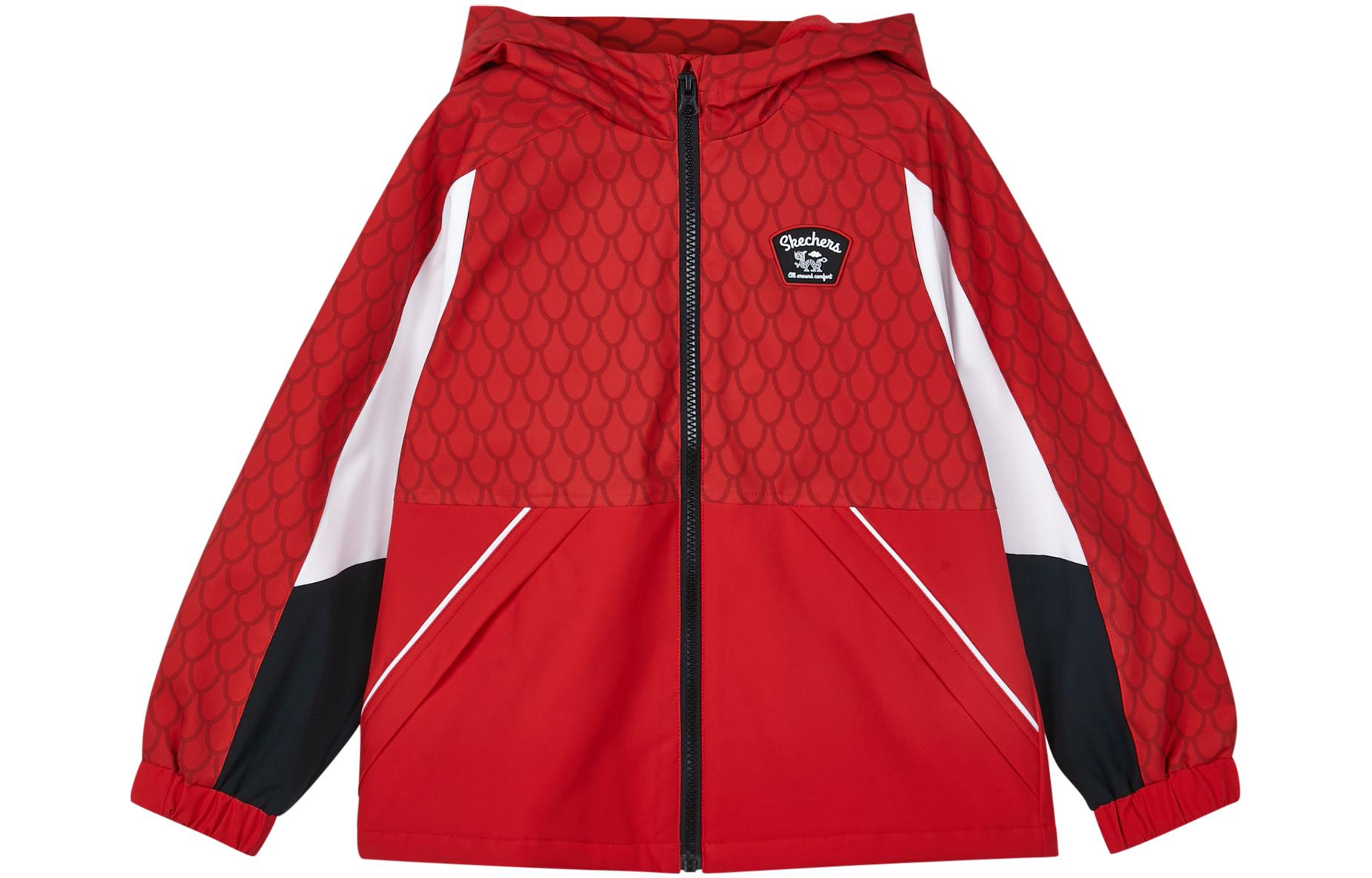 

Куртка с красным фоном и принтом в виде чешуи дракона для подростков Skechers, Красный фон с принтом чешуи дракона/03L7