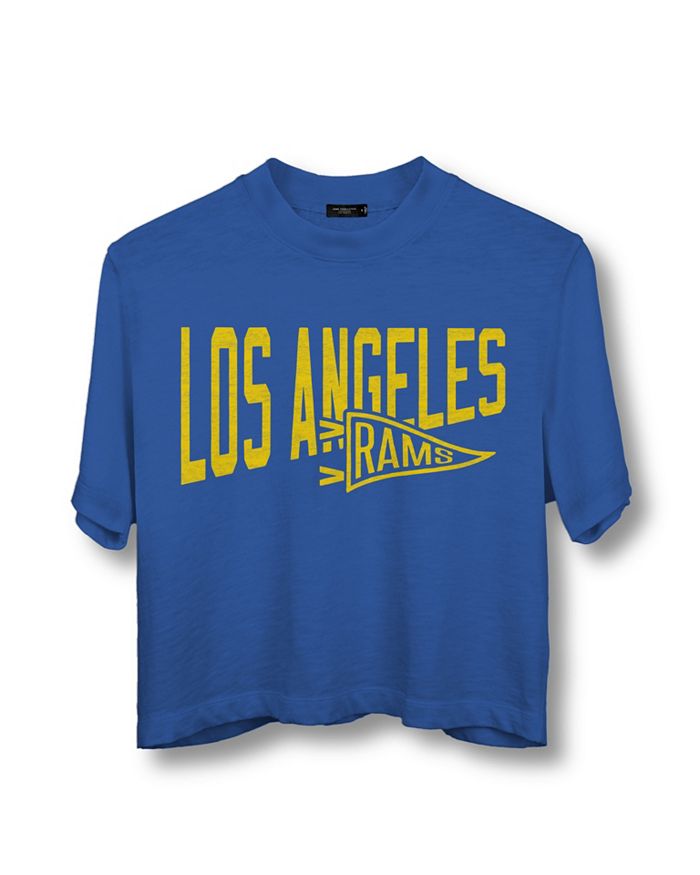 

Женская футболка NFL Los Angeles Rams Dual Threat Mock Neck Crop Junk Food Clothing, синий