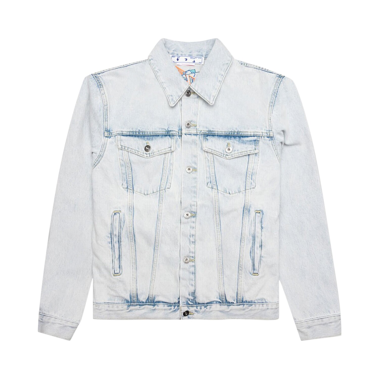 

Джинсовая куртка для скейтбординга Off-White с вышивкой граффити, Extreme Blue