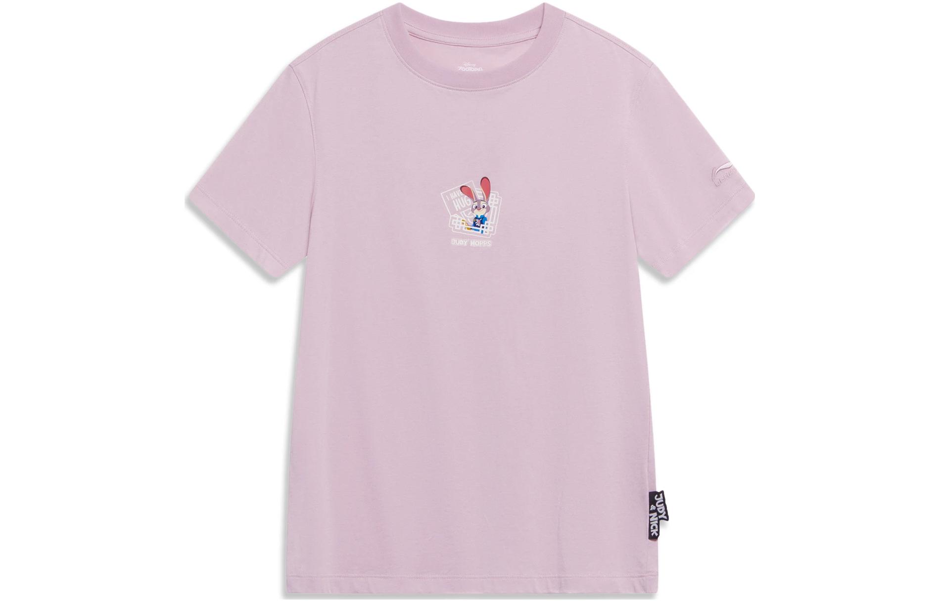 

Футболка LiNing Disney Collaboration Collection Zootopia Collection женская мягкого песочного розового цвета
