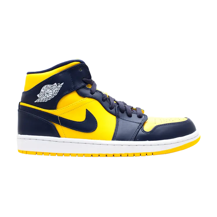 

Кроссовки Air Jordan 1 Mid 'Michigan', желтый, Желтый;черный, Кроссовки Air Jordan 1 Mid 'Michigan', желтый